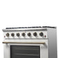 Forno FFSGS624436WHT Forno Galiano 36-Inch Freestanding Gas Range In White With Antique Brass Design, 6 Burners, 83,000 Btu, 5.36 Cu.Ft. Convection Oven