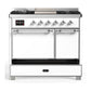 Ilve UMD40FQNR3WHCLP Ilve Umd40Fqnr3Whclp Majestic Iii 40 Inch Dual Fuel Range With 6 Burners And Griddle, Dual Function Burner Up To 25,000 Btu (Liquid Propane, Solid Door, White, Chrome)