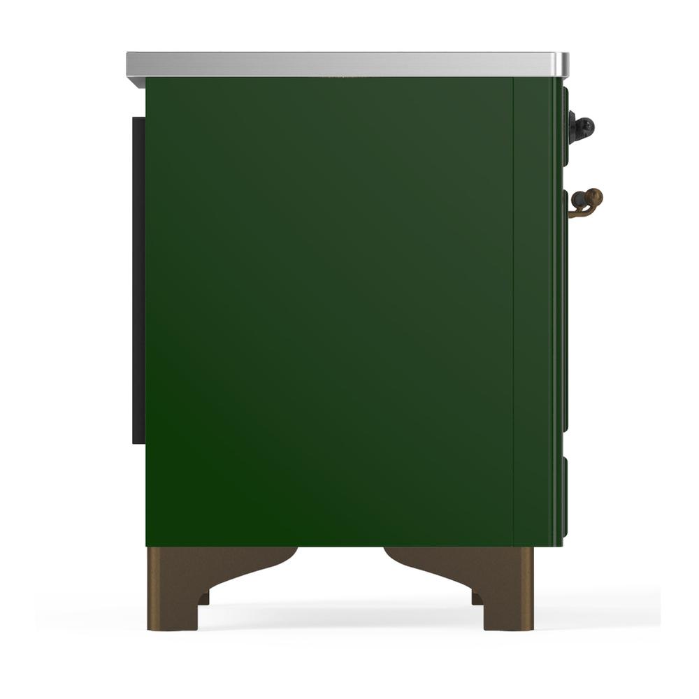 Ilve UMDIB40NR3EGB Ilve Umdib40Nr3Egb Majestic Iii 40 Inch Induction Range With 6 Elements, 3.82 Cu. Ft. Total Oven Capacity (Triple Glass Door, Emerald Green, Burnished)