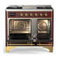 Ilve UMD40FNR3BUGLP Ilve Umd40Fnr3Buglp Majestic Iii 40 Inch Dual Fuel Range With 6 Burners And Griddle, Dual Function Burner Up To 25,000 Btu (Liquid Propane, Triple Glass Door, Burgundy, Brass)