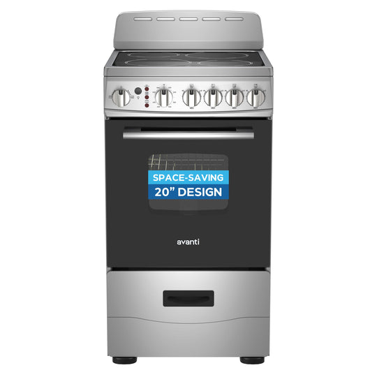 Avanti CERU200P3S Avanti 20-Inch Freestanding Electric Range With Ceramic Glass Cooktop, In Stainless Steel (Ceru200P3S)