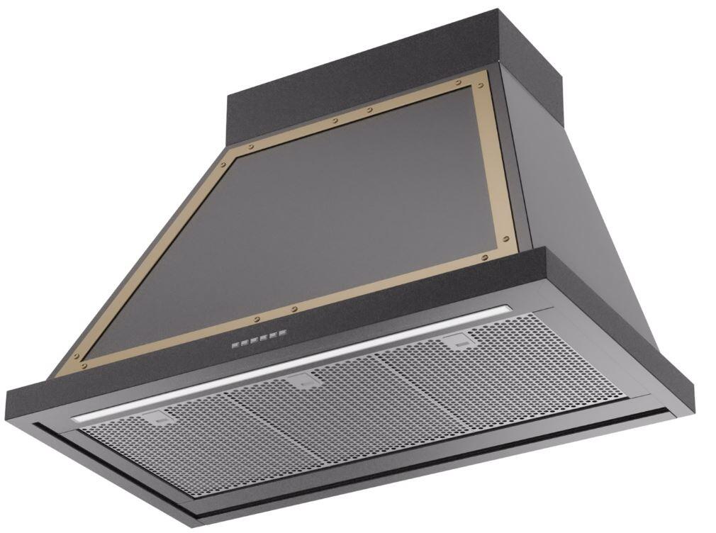 Ilve UANB36BKG Nostalgie 36 Inch Glossy Black Wall Mount Convertible Range Hood