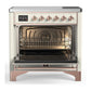 Ilve UMIB36QNR3AWP Ilve Umib36Qnr3Awp Majestic Iii 36 Inch Induction Range With 6 Elements, 3.5 Cu. Ft. Total Oven Capacity (Solid Door, Antique White, Copper)