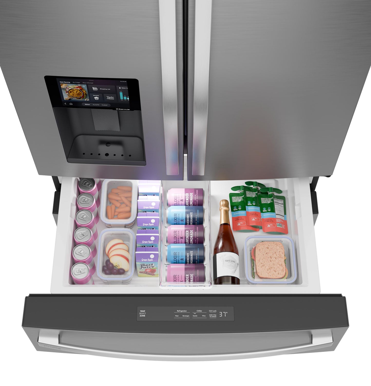 Ge Appliances PVD28HYYFS Ge Profile™ Energy Star® 27.9 Cu. Ft. Smart 4-Door French-Door Refrigerator With Kitchen Assistant™