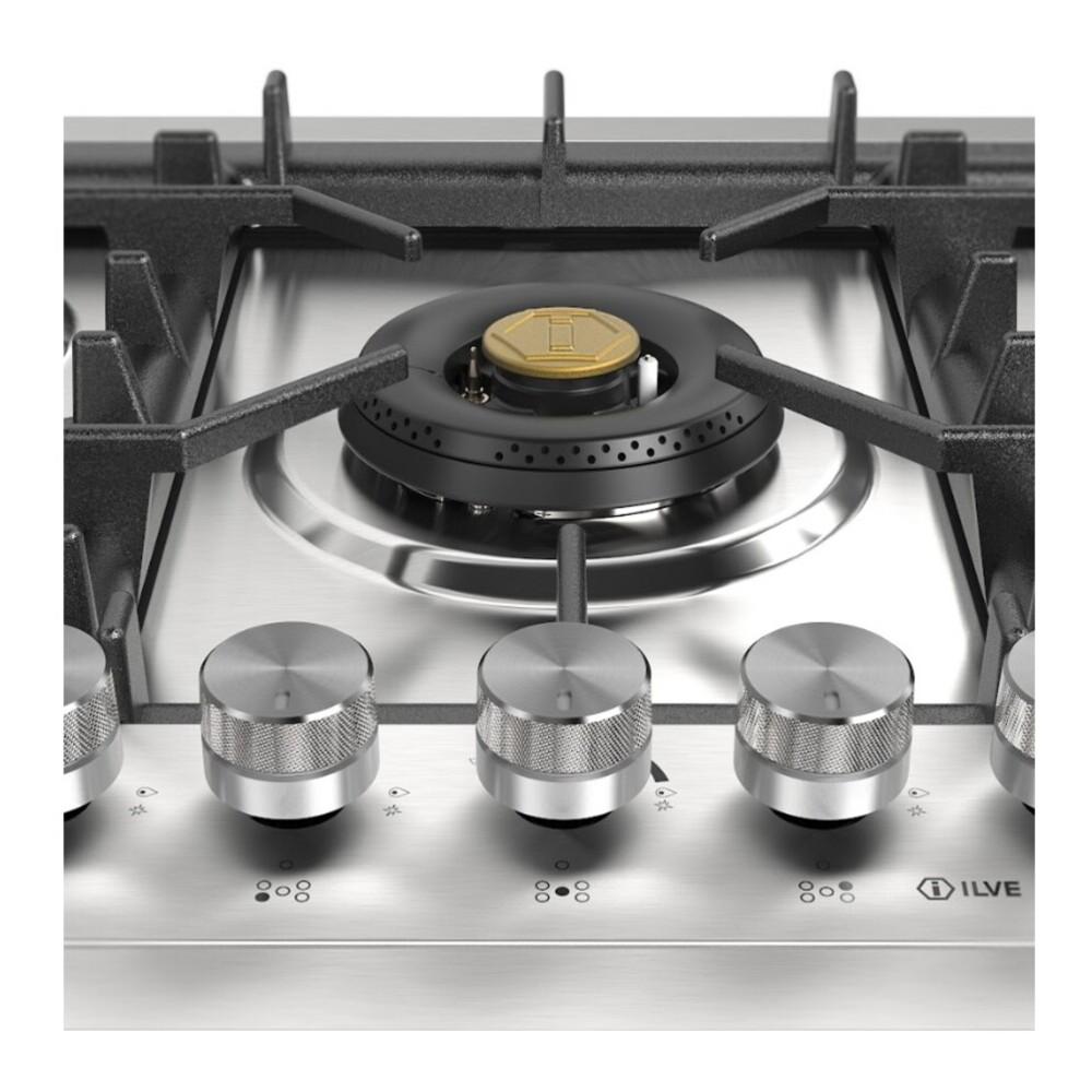 Ilve UHCPT95FSSLP Ilve Uhcpt95Fsslp Professional Plus Ii 36 Inch Built-In Gas Cooktop With Total Black Brass Burners, In Stainless Steel (5 Sealed Burners + Griddle, Liquid Propane)