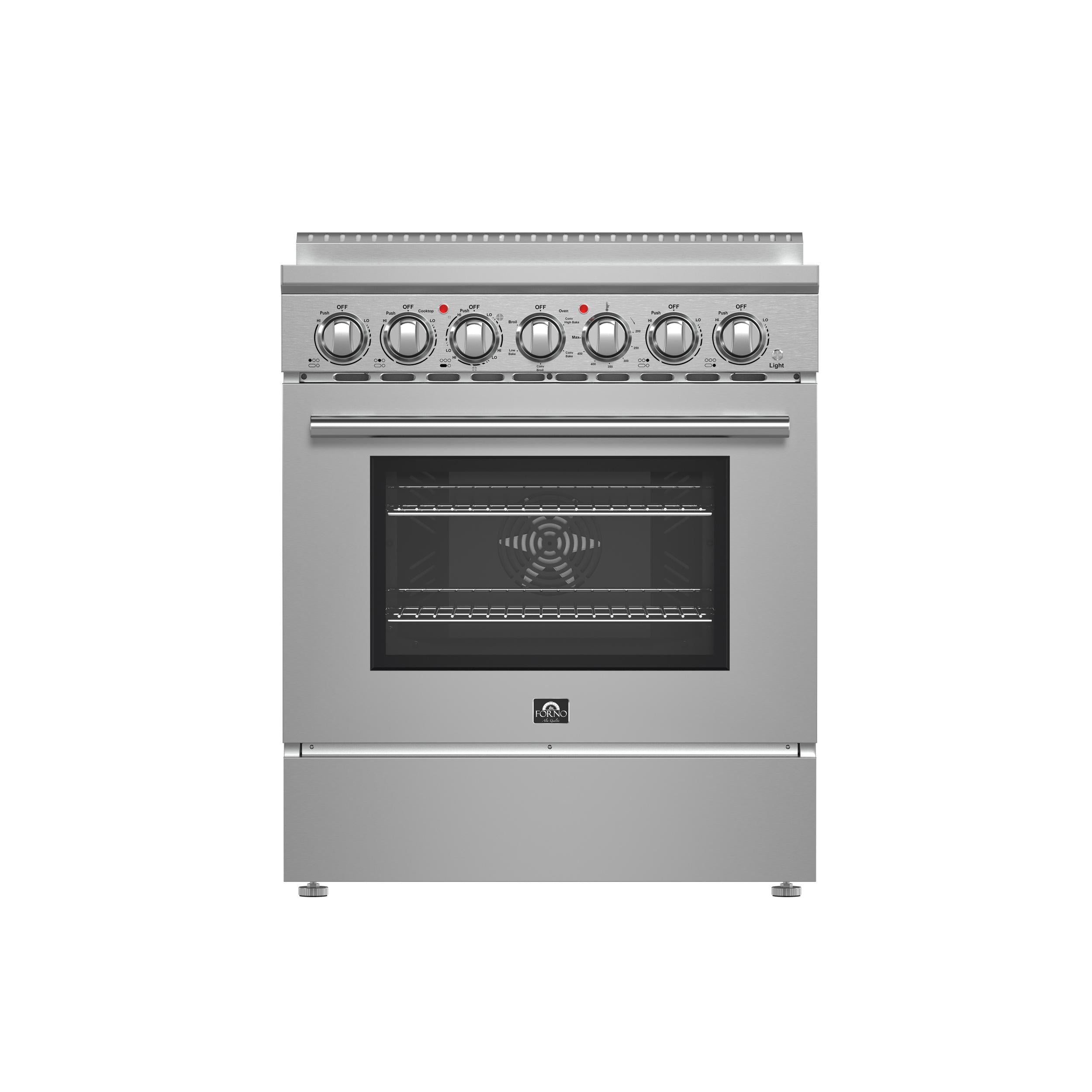 Forno FFSEL601130 Forno Paolo 30-Inch Freestanding Electric Range, Stainless Steel, 4.38 Cu.Ft, True Convection Oven, Energy Efficient