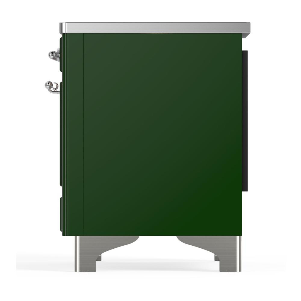 Ilve UMIB36QNR3EGC Ilve Umib36Qnr3Egc Majestic Iii 36 Inch Induction Range With 6 Elements, 3.5 Cu. Ft. Total Oven Capacity (Solid Door, Emerald Green, Chrome)