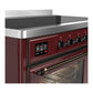 Ilve UMIB48NR3BUB Ilve Umib48Nr3Bub Majestic Iii 48 Inch Induction Range With 6 Elements, 5.02 Cu. Ft. Total Oven Capacity (Triple Glass Door, Burgundy, Burnished)