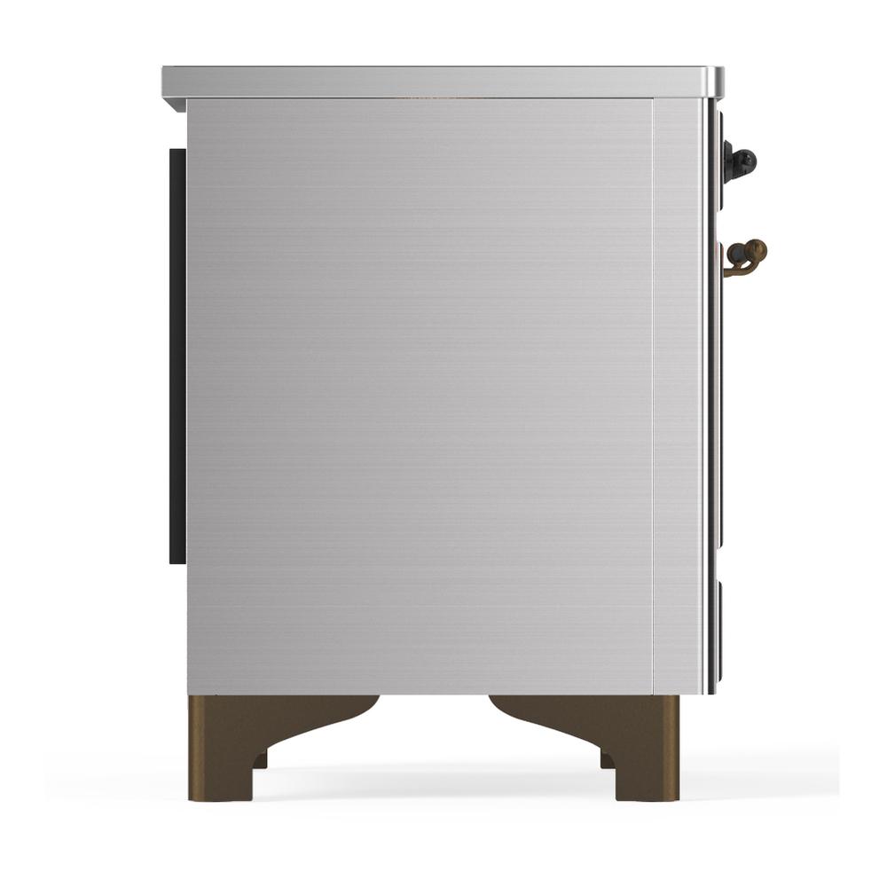 Ilve UMDIB40NR3SSB Ilve Umdib40Nr3Ssb Majestic Iii 40 Inch Induction Range With 6 Elements, 3.82 Cu. Ft. Total Oven Capacity (Triple Glass Door, Stainless Steel, Burnished)