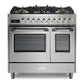 Verona VUFSGE365DSS Verona Vufsge365Dss 36 Inch Ultima Collection Double Oven Dual Fuel Range With 5 Brass Burners, 4.1 Cu. Ft. Total Oven Capacity