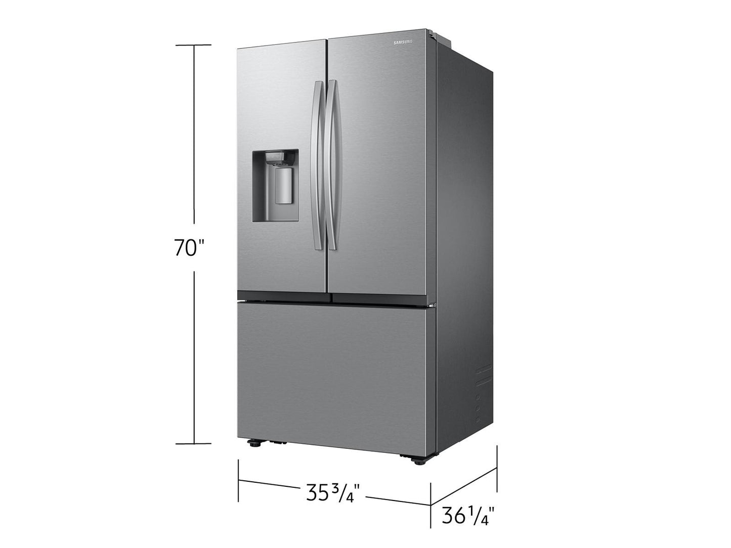 Samsung RF32CG5B30SR Bespoke Ai 3-Door French Door Mega Capacity External Water & Ice Dispenser 31 Cu.Ft.
