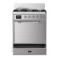 Ilve UM30QNR3SSC Ilve Um30Qnr3Ssc Majestic Iii 30 Inch Dual Fuel Range With 5 Black Brass Burners, Dual Function Burner Up To 25,000 Btu (Natural Gas, Solid Door, Stainless Steel, Chrome)