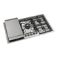 Ilve UHCPT95FNSSCLP Ilve Uhcpt95Fnssclp Nostalgie Ii 36 Inch Built-In Gas Cooktop With Total Black Brass Burners, In Stainless Steel (5 Sealed Burners + Griddle, Liquid Propane, Chrome)