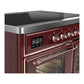 Ilve UMDIB40NR3BUP Ilve Umdib40Nr3Bup Majestic Iii 40 Inch Induction Range With 6 Elements, 3.82 Cu. Ft. Total Oven Capacity (Triple Glass Door, Burgundy, Copper)
