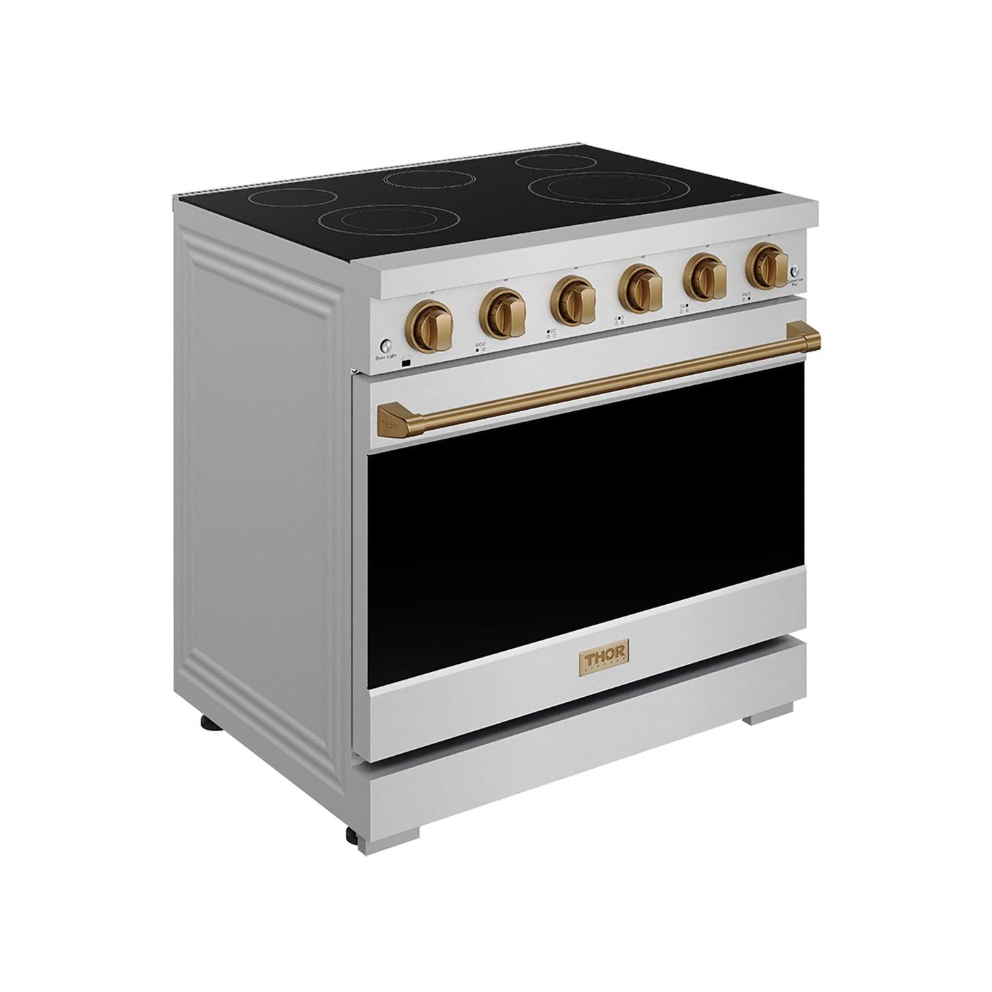 Thor Kitchen RSE36PBRZ 36 Inch Professional Electric Range In Stainless Steel/Bronze Gordon Ramsay Series