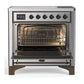 Ilve UMIB36NR3SSB Ilve Umib36Nr3Ssb Majestic Iii 36 Inch Induction Range With 6 Elements, 3.5 Cu. Ft. Total Oven Capacity (Triple Glass Door, Stainless Steel, Burnished)