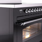 Ilve UPI366NMPBKC Nostalgie Ii 36 Inch Electric Freestanding Range In Glossy Black With Chrome Trim