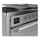 Ilve UM60FSQNR3SSC Ilve Um60Fsqnr3Ssc Majestic Iii 60 Inch Dual Fuel Range With 7 Burners, Griddle And French Top, Dual Function Burner With Up To 25,000 Btu (Natural Gas, Solid Door, Stainless Steel, Chrome)