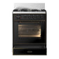 Ilve UM30NR3BKBLP Ilve Um30Nr3Bkblp Majestic Iii 30 Inch Dual Fuel Range With 5 Black Brass Burners, Dual Function Burner Up To 25,000 Btu (Liquid Propane, Triple Glass Door, Glossy Black, Burnished)