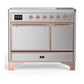 Ilve UMDIB40QNR3SSP Ilve Umdib40Qnr3Ssp Majestic Iii 40 Inch Induction Range With 6 Elements, 3.82 Cu. Ft. Total Oven Capacity (Solid Door, Stainless Steel, Copper)