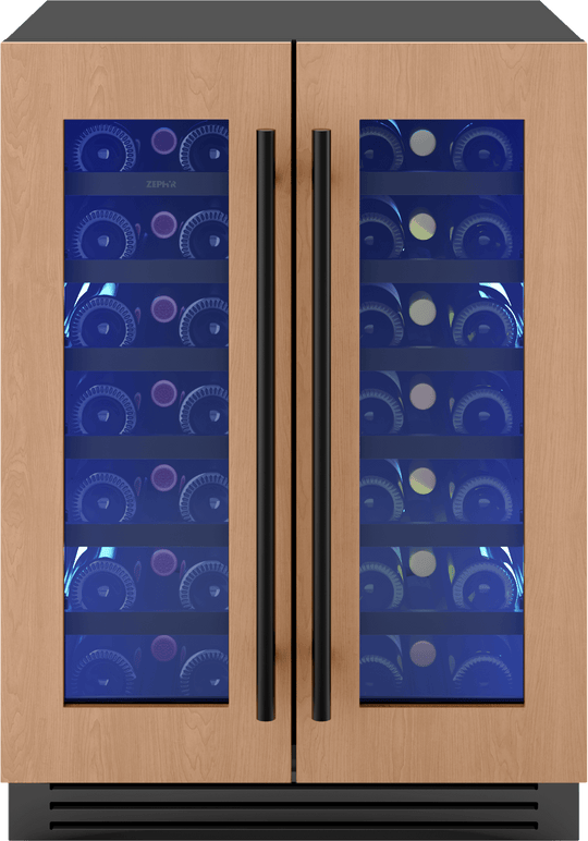 Zephyr PRW24C32CPG Presrv Wine Cooler, 24In Uc, Panel Ready, French Door