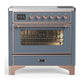 Ilve UMIB36NR3BGP Ilve Umib36Nr3Bgp Majestic Iii 36 Inch Induction Range With 6 Elements, 3.5 Cu. Ft. Total Oven Capacity (Triple Glass Door, Blue Grey, Copper)