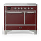 Ilve UMDIB40QNR3BUC Ilve Umdib40Qnr3Buc Majestic Iii 40 Inch Induction Range With 6 Elements, 3.82 Cu. Ft. Total Oven Capacity (Solid Door, Burgundy, Chrome)
