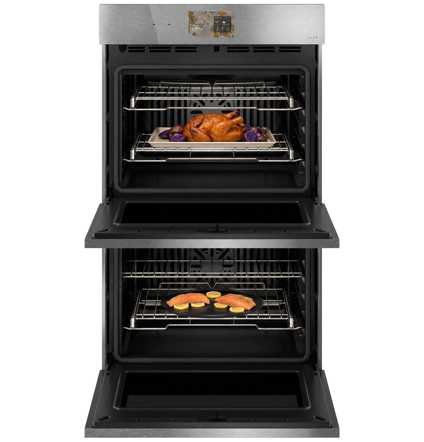 Cafe CTD90DM2ZS5 Café™ 30" Smart Built-In Convection Double Wall Oven In Platinum Glass
