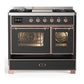 Ilve UMD40FNR3MGP Ilve Umd40Fnr3Mgp Majestic Iii 40 Inch Dual Fuel Range With 6 Burners And Griddle, Dual Function Burner Up To 25,000 Btu (Natural Gas, Triple Glass Door, Graphite Matte, Copper)