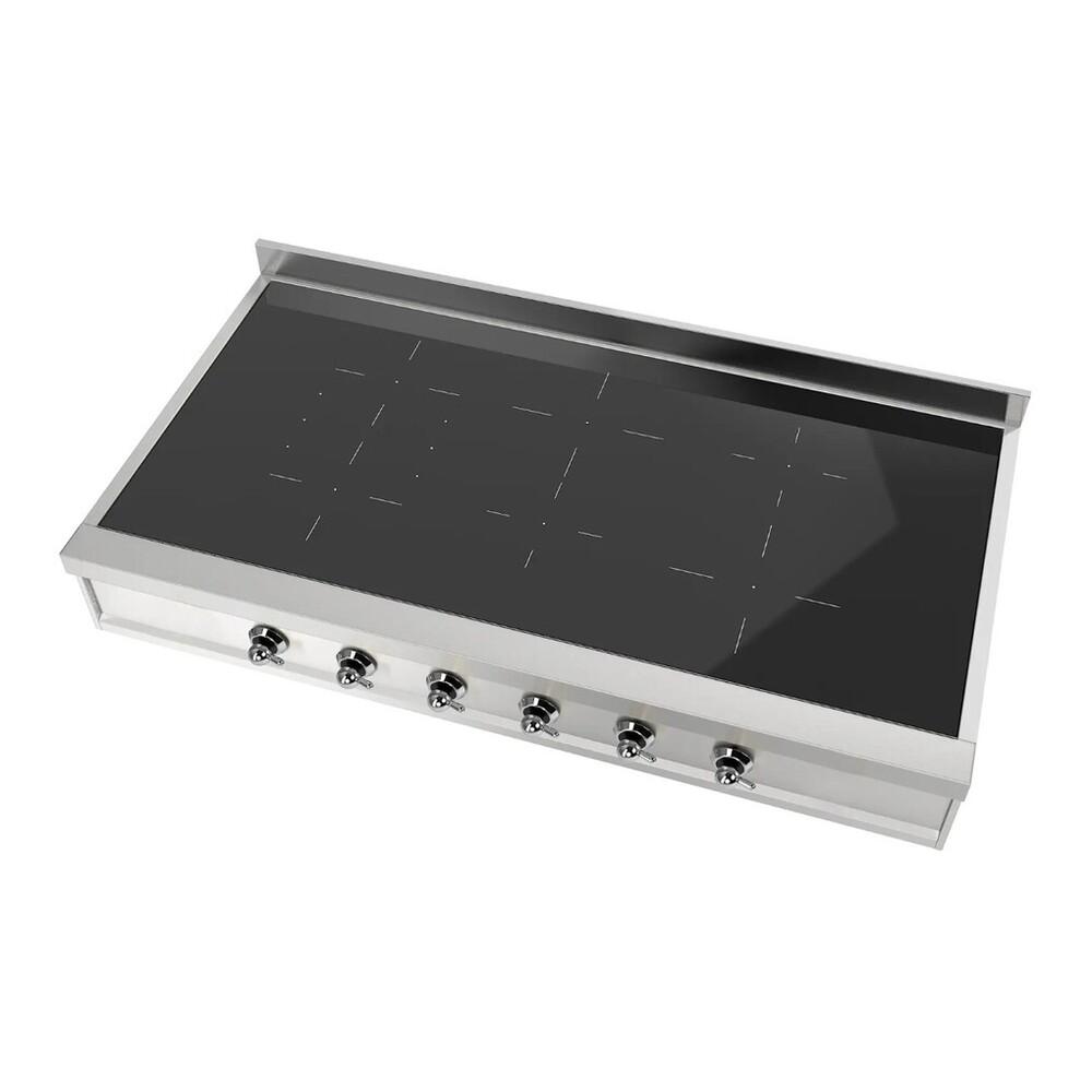 Ilve UHCPI486NSSC Ilve Uhcpi486Nssc Nostalgie Ii 48 Inch Built-In Induction Rangetop With 6 Elements, Stainless Steel (Chrome)
