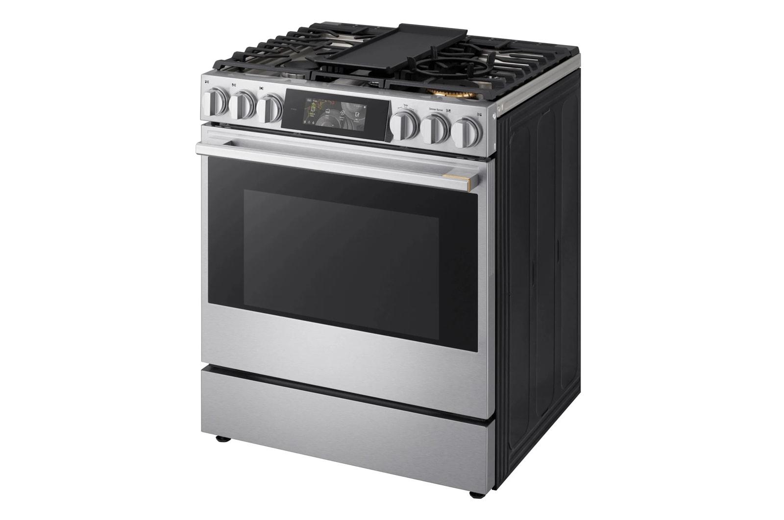Lg LSGU6339X Lg Signature 6.3 Cu. Ft. Smart Gas Slide-In Range With Dynamic Probake Convection®, Air Fry, Air Sous Vide, Pizza Mode And Ai Gourmet Camera
