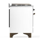 Ilve UM48FQNR3WHB Ilve Um48Fqnr3Whb Majestic Iii 48 Inch Dual Fuel Range With 8 Burners And Griddle, Dual Function Burner Up To 25,000 Btu (Natural Gas, Solid Door, White, Burnished)