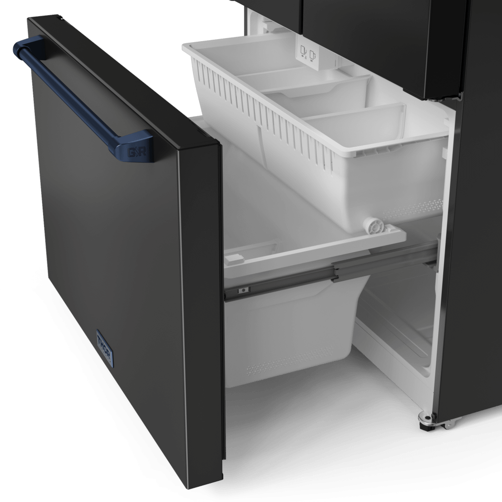 Thor Kitchen RF3621CTD00BLU 36 Inch 20.3 Cu Ft French Door Counter Depth Refrigerator With Ice Maker In Black/Navy Blue Gordon Ramsay Series - Rf3621Ctd00-Blu