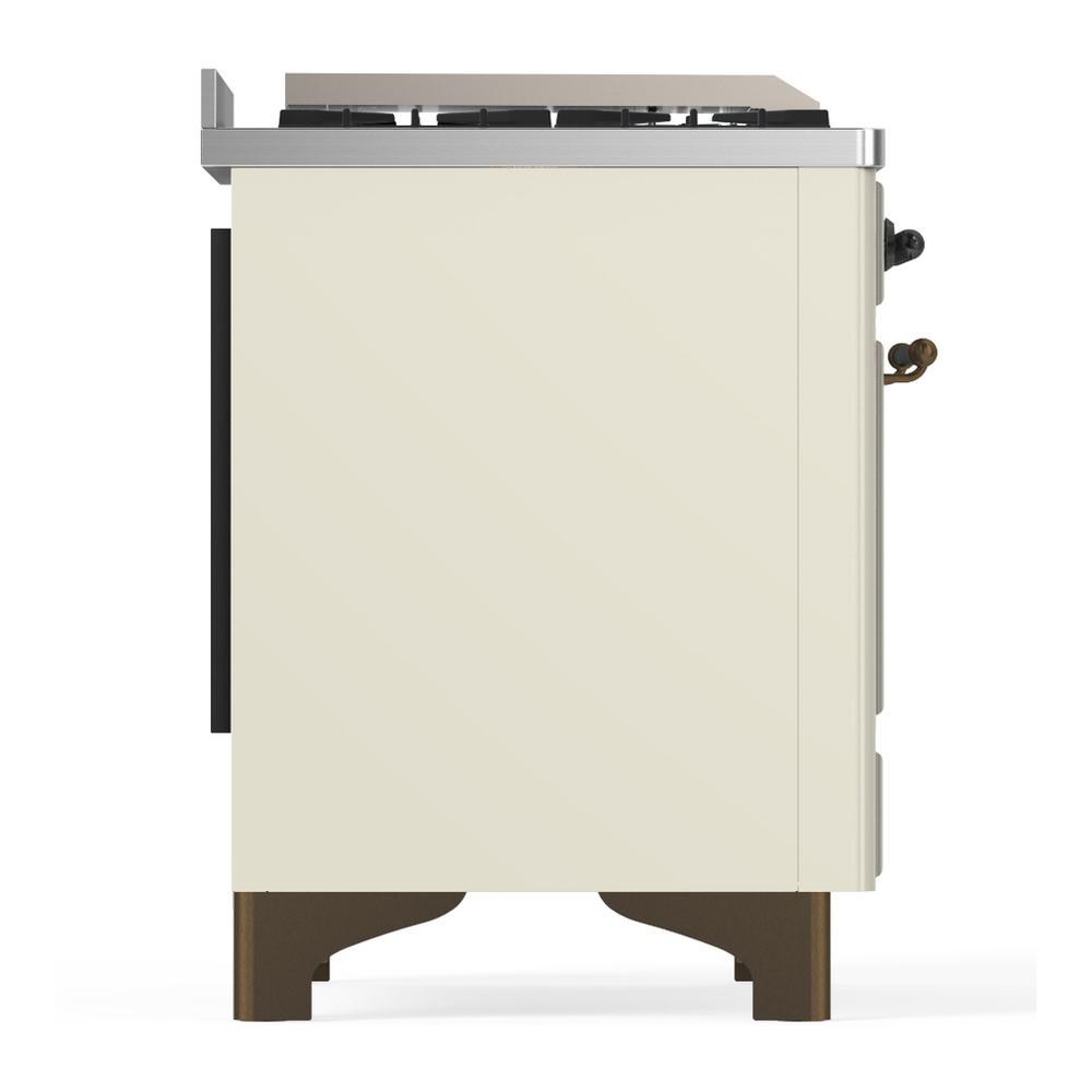 Ilve UMD40FNR3AWB Ilve Umd40Fnr3Awb Majestic Iii 40 Inch Dual Fuel Range With 6 Burners And Griddle, Dual Function Burner Up To 25,000 Btu (Natural Gas, Triple Glass Door, Antique White, Burnished)