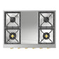 Ilve UHCP36FNSSGLP Ilve Uhcp36Fnssglp Nostalgie Ii 36 Inch Built-In Gas Rangetop With 6 Burners And Griddle, In Stainless Steel (Liquid Propane, Brass)