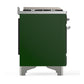 Ilve UM48FSQNR3EGC Ilve Um48Fsqnr3Egc Majestic Iii 48 Inch Dual Fuel Range With 5 Black Brass Burners, Griddle And French Top, Dual Function Burner Up To 25,000 Btu (Natural Gas, Solid Door, Emerald Green, Chrome)