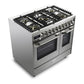 Verona VUFSGE365DSS Verona Vufsge365Dss 36 Inch Ultima Collection Double Oven Dual Fuel Range With 5 Brass Burners, 4.1 Cu. Ft. Total Oven Capacity