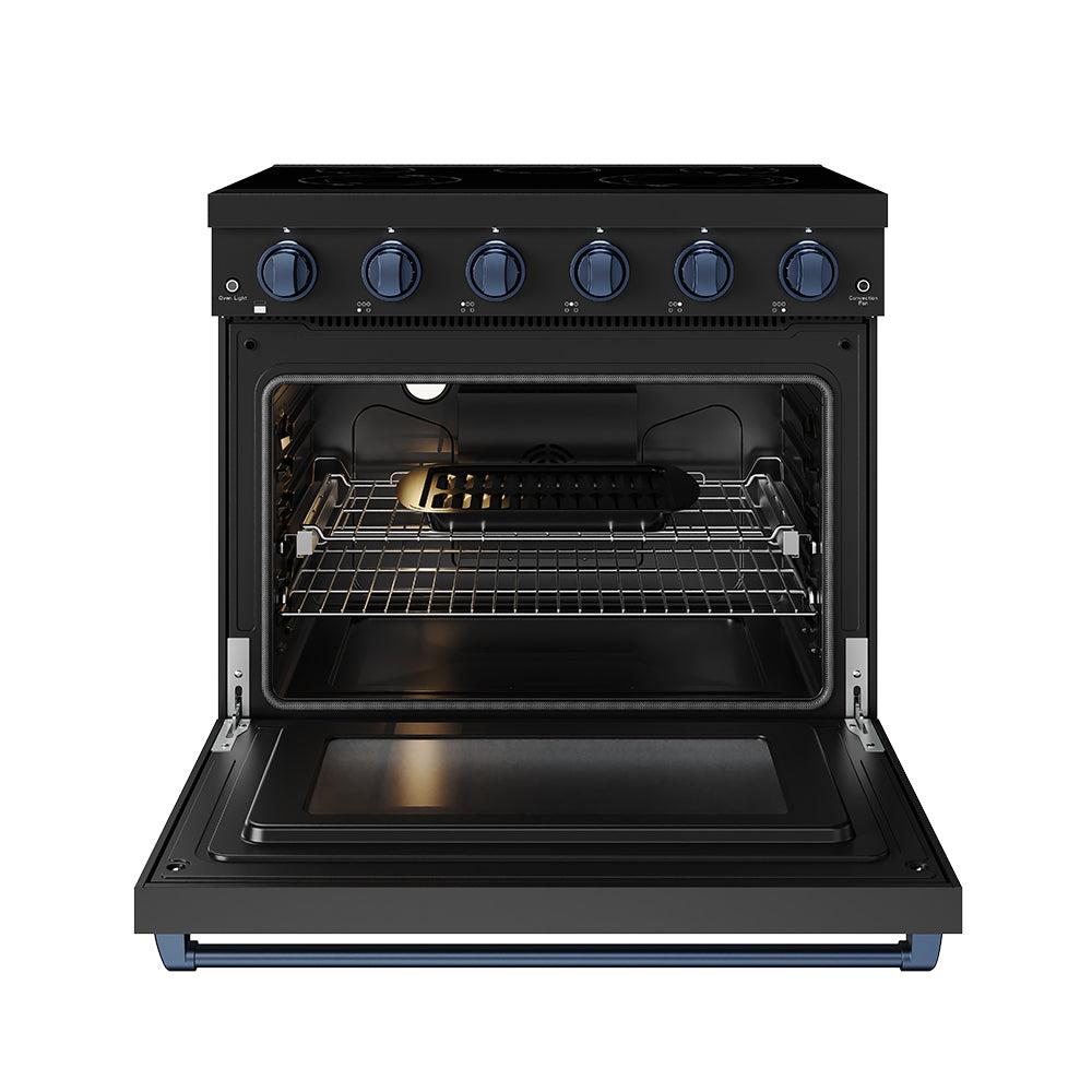 Thor Kitchen RSE36PBBLU 36 Inch Professional Electric Range In Black/Blue Gordon Ramsay Series