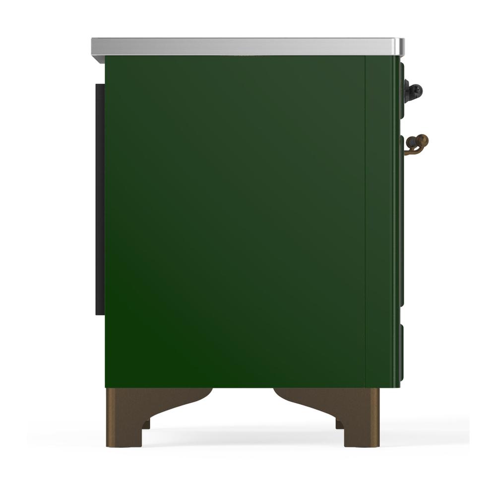 Ilve UMIB36NR3EGB Ilve Umib36Nr3Egb Majestic Iii 36 Inch Induction Range With 6 Elements, 3.5 Cu. Ft. Total Oven Capacity (Triple Glass Door, Emerald Green, Burnished)