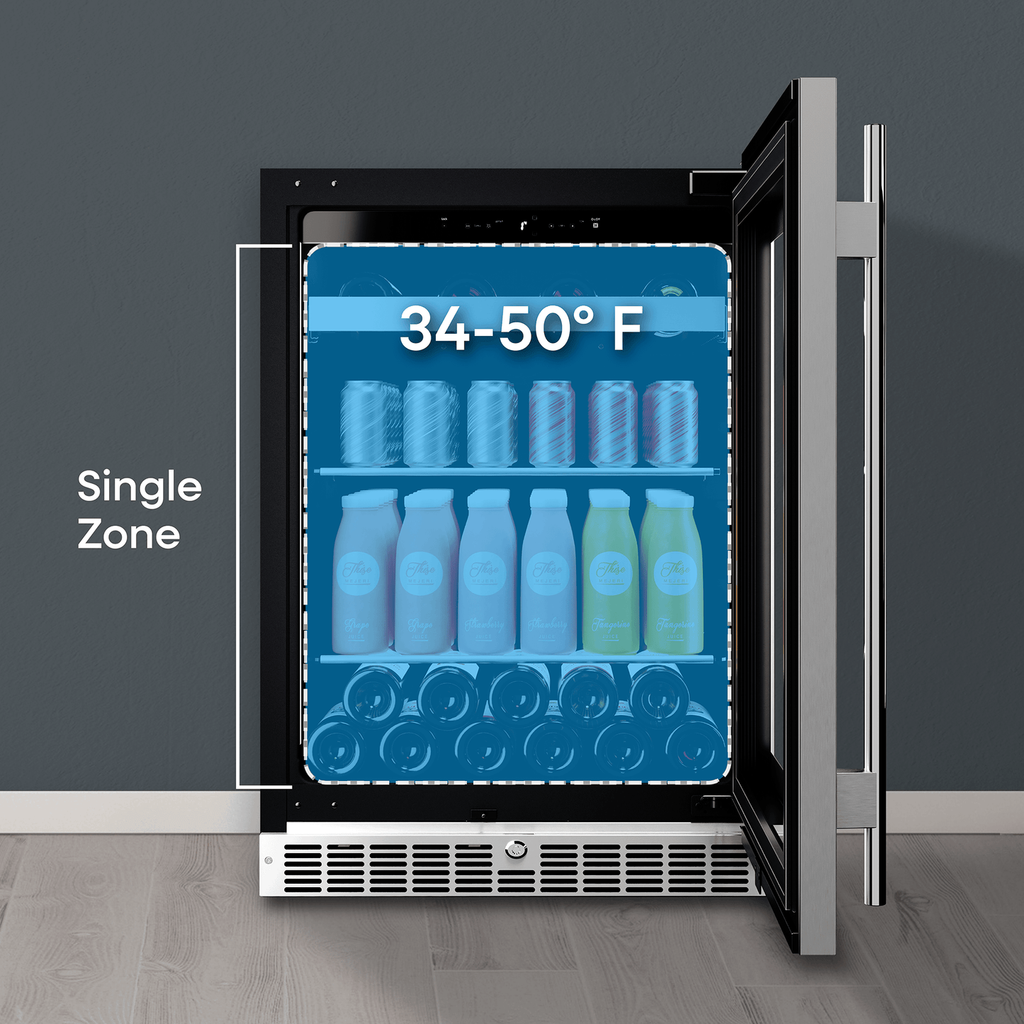 Element Appliance EBS24BES Cellara By Element 24 In., 7 Bottle And 115 Can Single Zone Wine And Beverage Cooler - Ebs24Bes