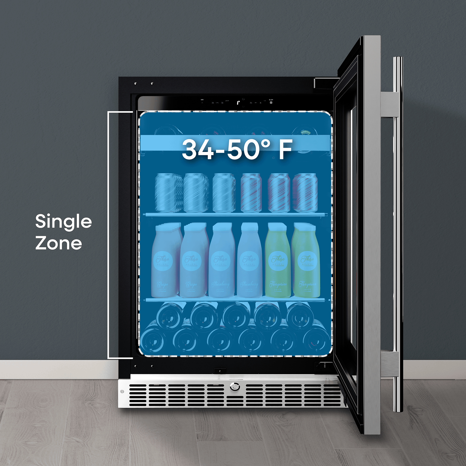 Element Appliance EBS24BES Cellara By Element 24 In., 7 Bottle And 115 Can Single Zone Wine And Beverage Cooler - Ebs24Bes