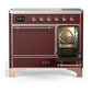 Ilve UMDIB40QNR3BUP Ilve Umdib40Qnr3Bup Majestic Iii 40 Inch Induction Range With 6 Elements, 3.82 Cu. Ft. Total Oven Capacity (Solid Door, Burgundy, Copper)