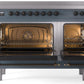 Ilve UPI486NMPBGB Nostalgie Ii 48 Inch Electric Freestanding Range In Blue Grey With Bronze Trim