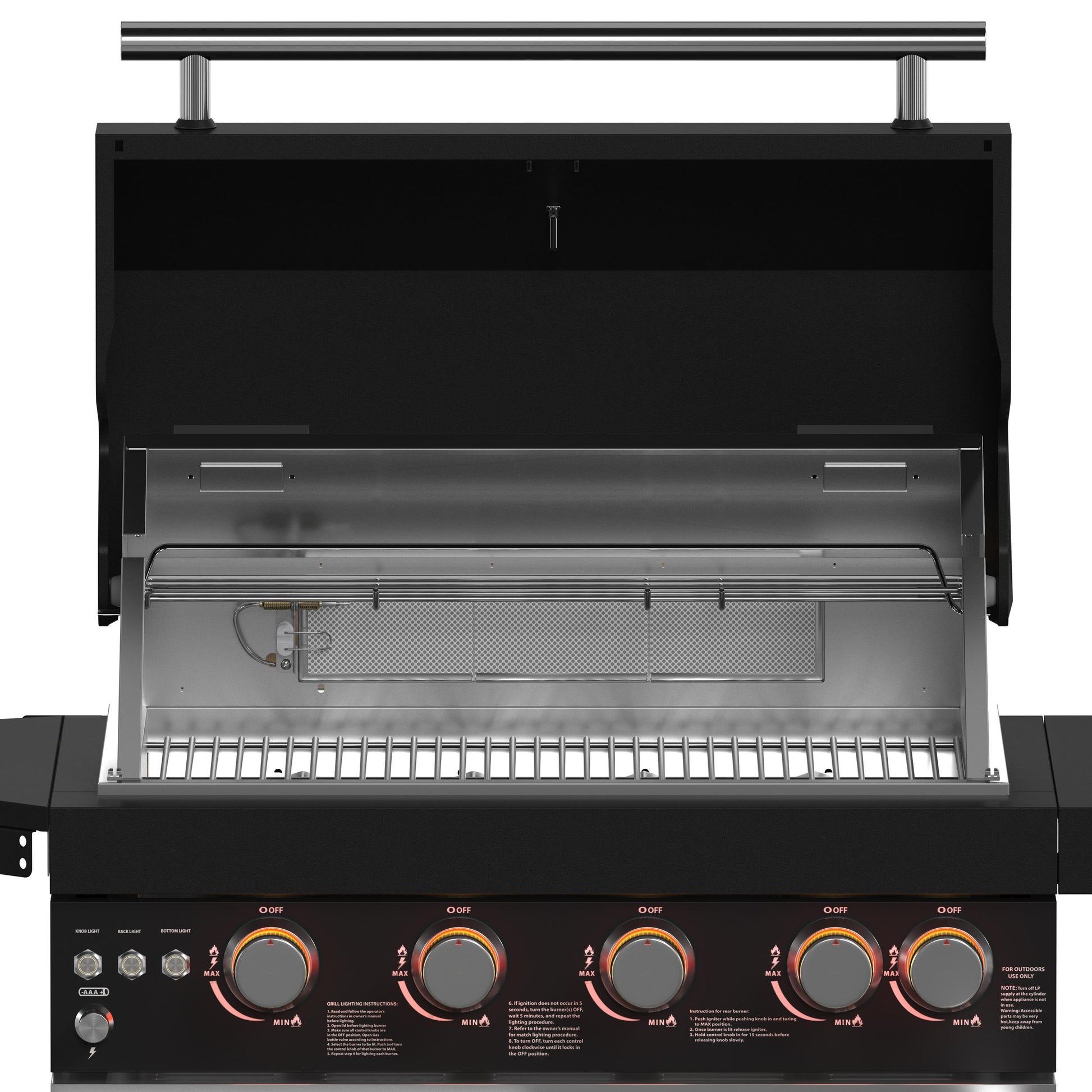 Forno FODKT2582BLK Forno All Aperto 62,600 Btu Bbq, 3 Stainless Steel Burners, Infrared Burners, Sink Module, Black Sintered Stone Countertops, Bar And Beverage Center