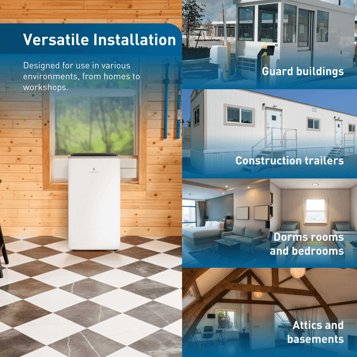 Friedrich ZHV16DA Friedrich Zoneaire Premier Inverter Dual-Hose 16,000 Btu Smart Portable Air Conditioner With Heat Pump