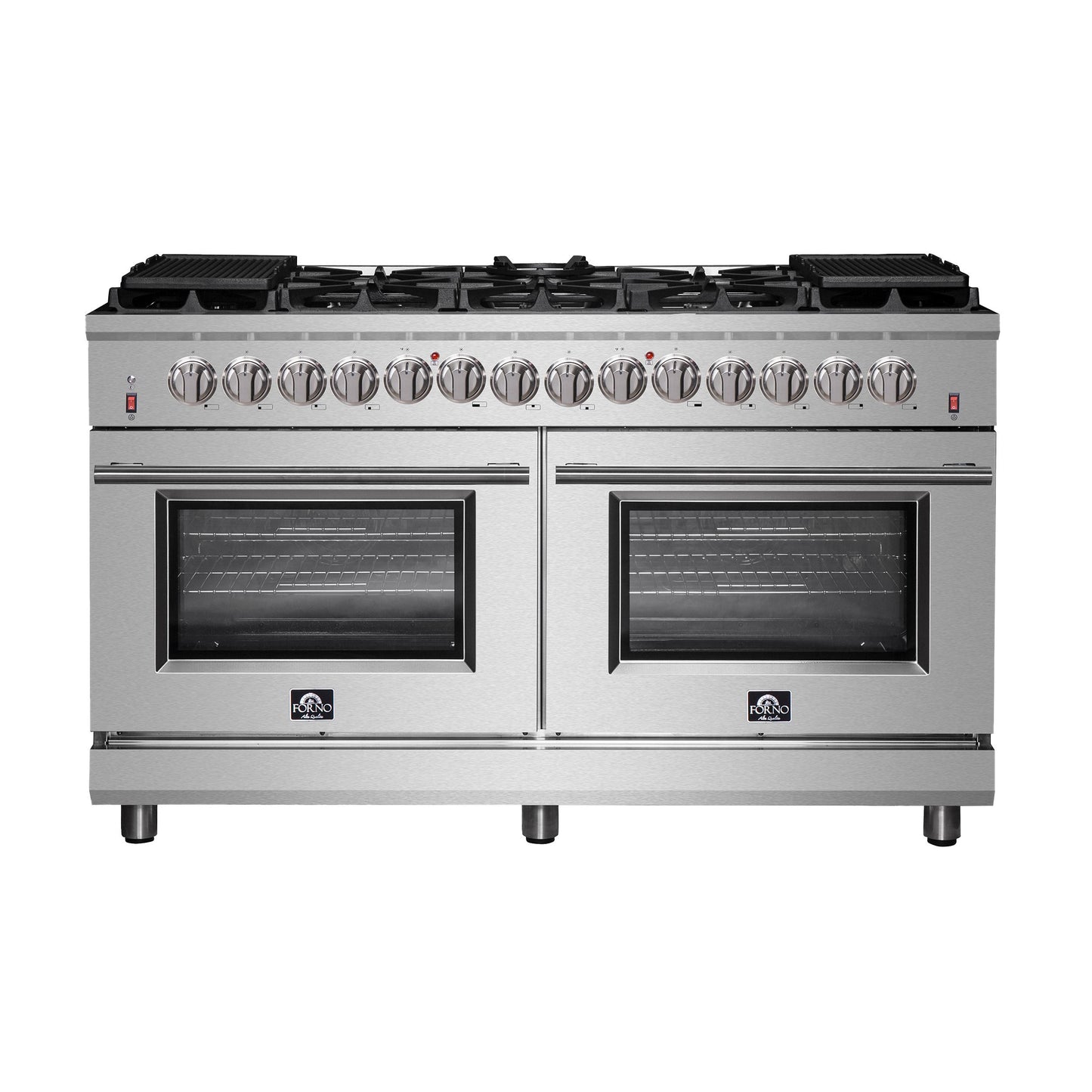 Forno FFSGS612560 Forno Massimo 60-Inch Freestanding Dual Fuel Range, 10 Burners, Double Convection Ovens