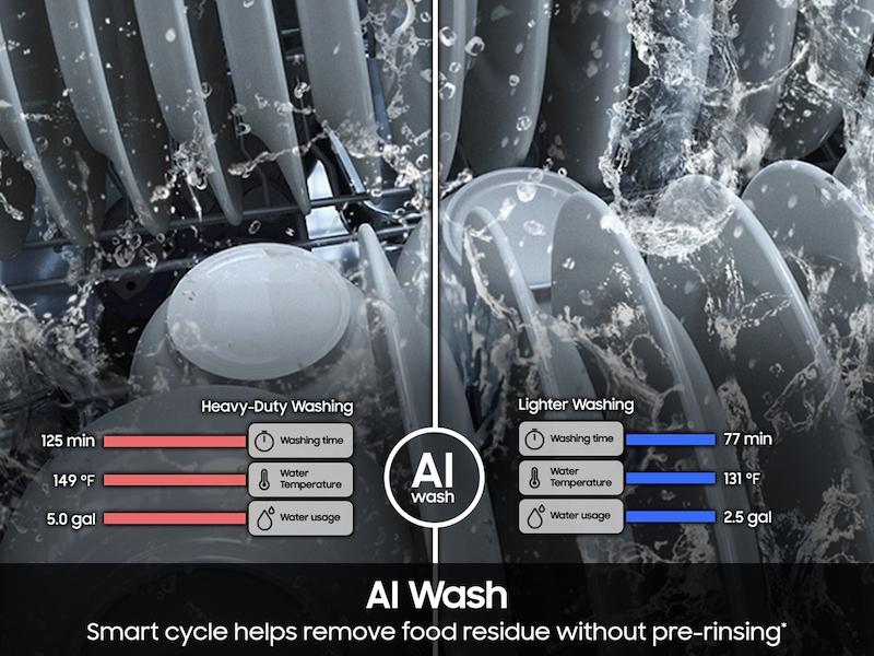 Samsung DW90F89T0USR 38 Dba Bespoke Smart Dishwasher With 3Rd Rack Washing System In Fingerprint Resistant Stainless Steel
