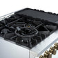 Forno FFSGS627430WHT Giovanni 30-Inch Gas Range White & Antique Brass Design, 5 Burners 67,000 Btu, 4.32 Cu.Ft. Convection Oven
