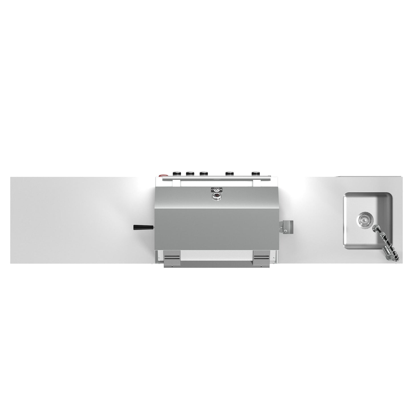 Forno FODKT2506WHT Forno Bulnes 30-Inch Bbq, 60,000 Btu, 3 Burners With Sear & Rotisserie Infrared Burners, Stainless Steel Outdoor Kitchen With 1.8 Cu.Ft. Beverage Center & White Sintered Stone Countertops