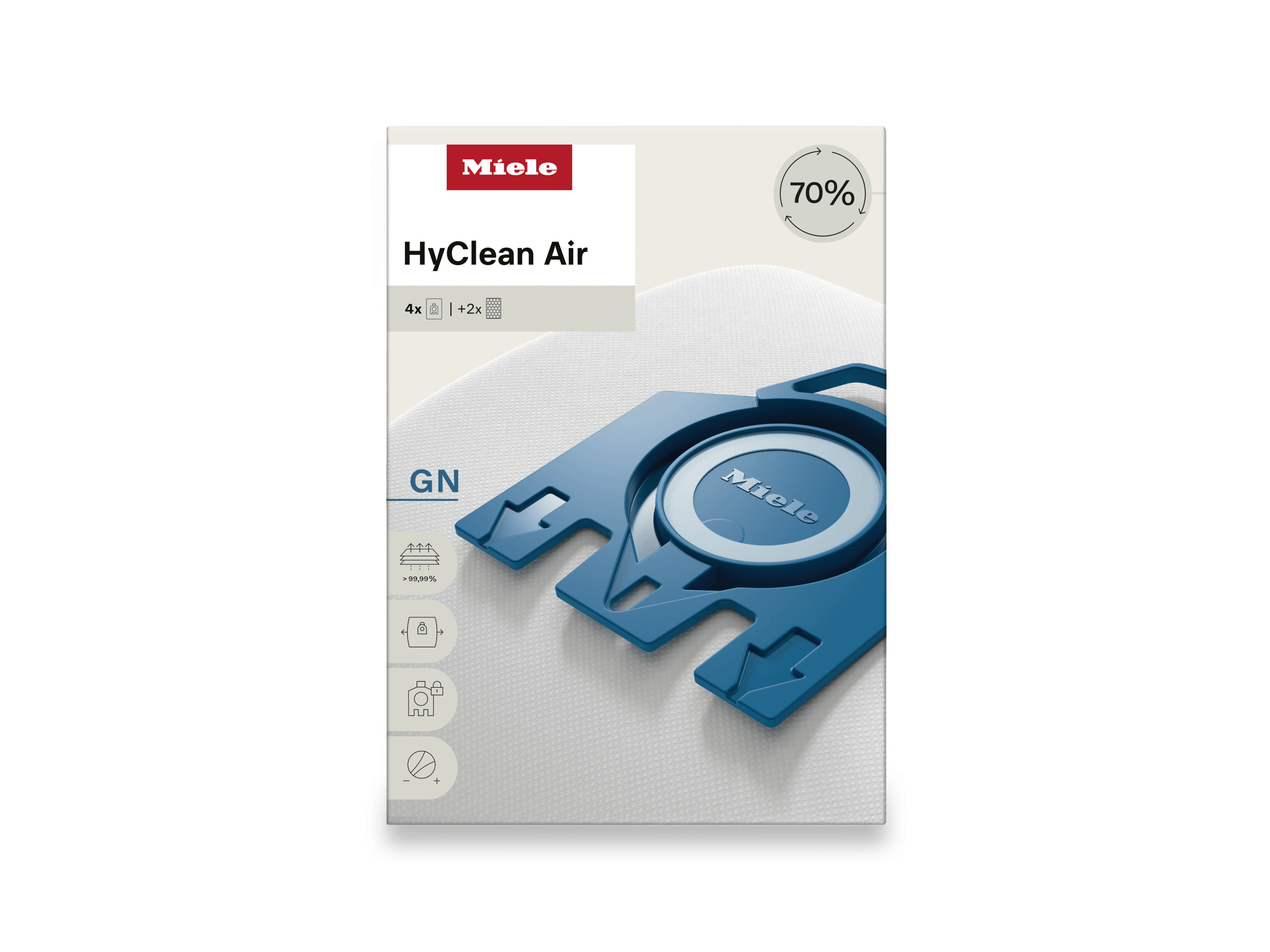 Miele GNHYCLEANAIR 4 Vacuum Bags - For Complete C2, Complete C3, Classic C1, S8, S5, S2.